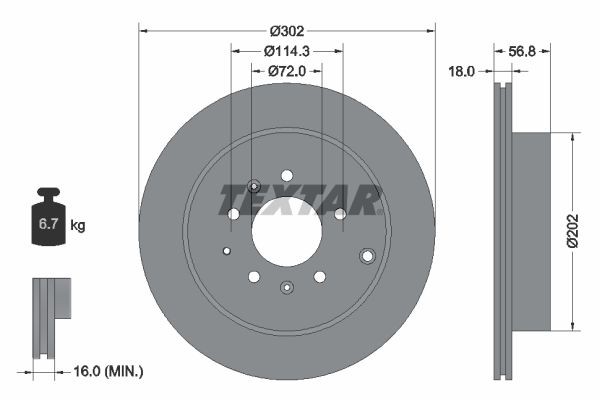TEXTAR Brake disc Article number: 92180903 cheaply