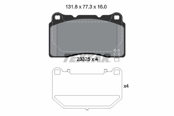 TEXTAR Brake pad set Article number: 2332502 cheaply