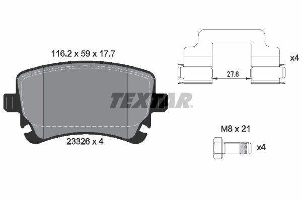 TEXTAR Brake pad set Article number: 2332681 cheaply