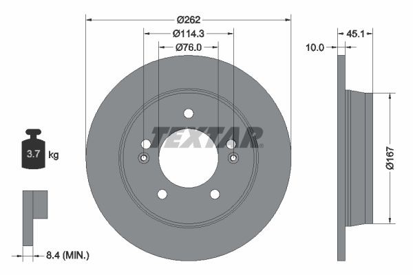 TEXTAR Brake disc Article number: 92240003 cheaply