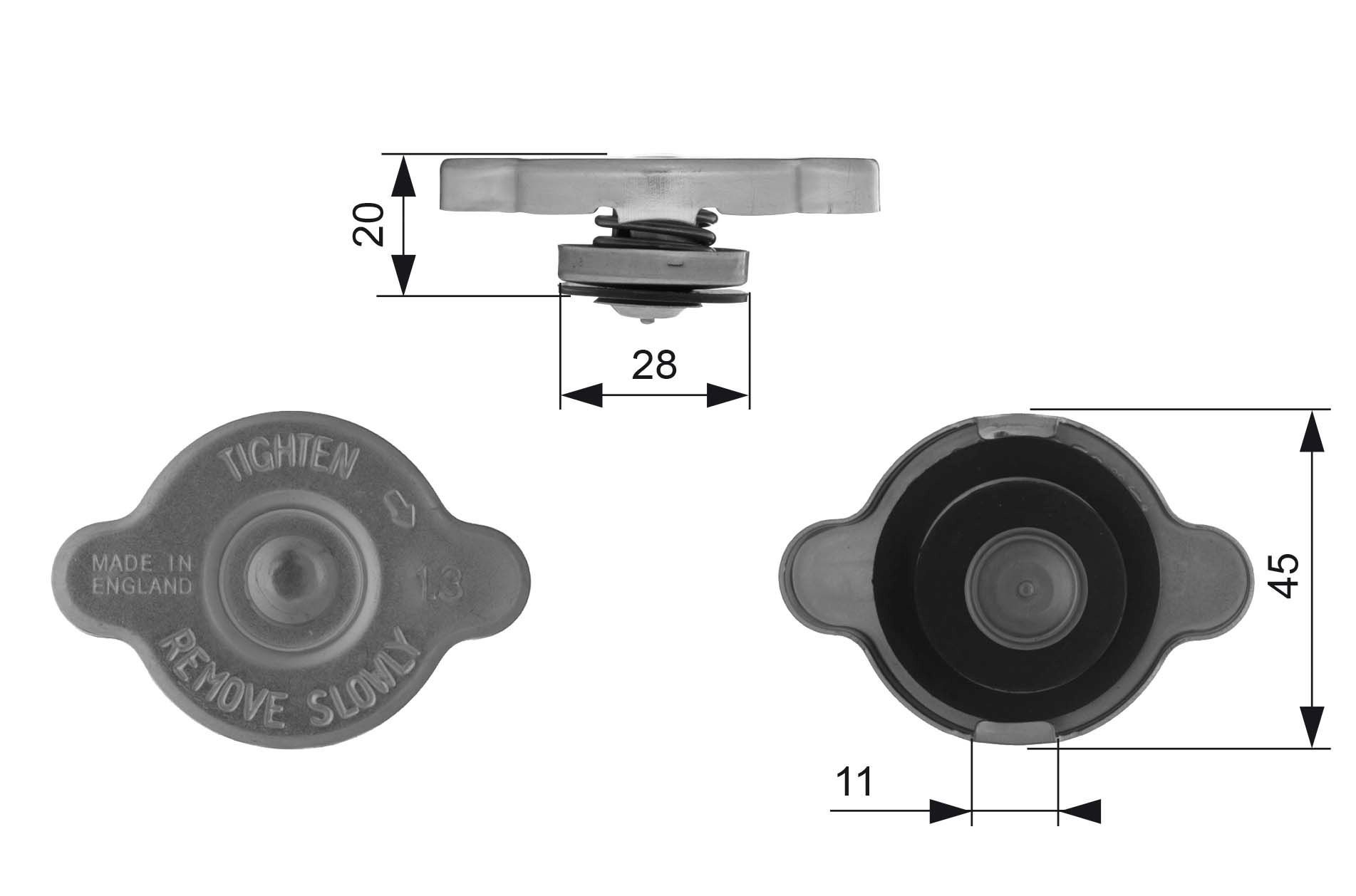 GATES Expansion tank cap Article number: RC232 cheaply