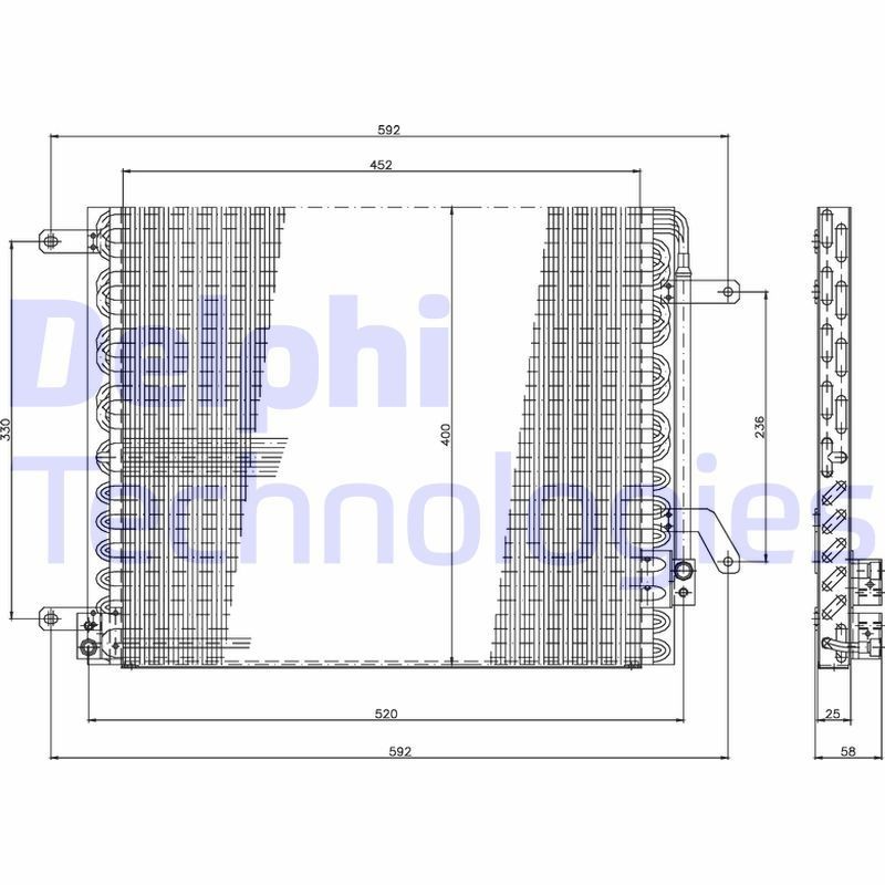 DELPHI Air conditioning condenser Article number: TSP0225190 cheaply
