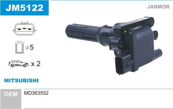 JANMOR Ignition coil Article number: JM5122 cheaply