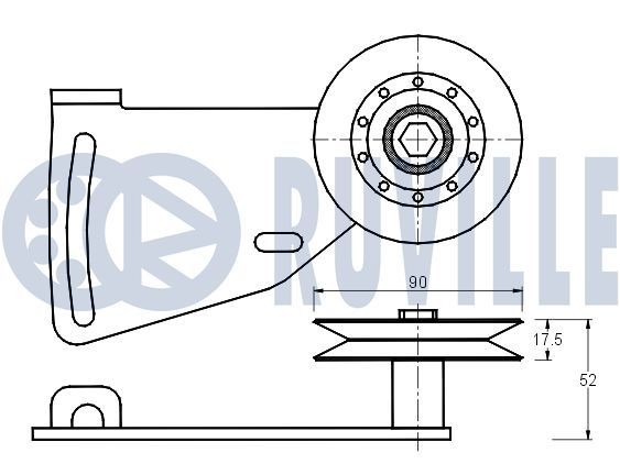 RUVILLE Deflection / Guide Pulley, v-ribbed belt Article number: 55094 cheaply