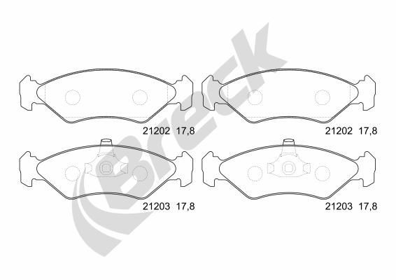 BRECK Brake pad set Article number: 21202 00 702 00 cheaply