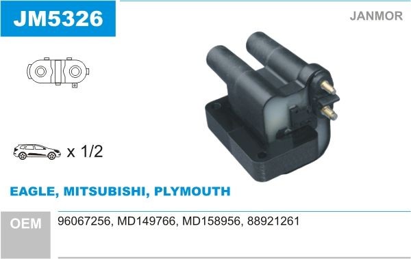 JANMOR Ignition coil Article number: JM5326 cheaply