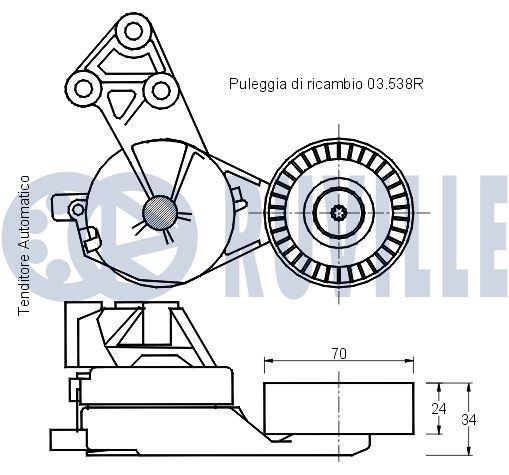 RUVILLE Tensioner Lever, v-ribbed belt Article number: 56966 cheaply