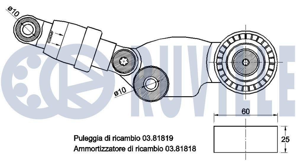 RUVILLE Timing belt tensioner pulley Article number: 57321 cheaply