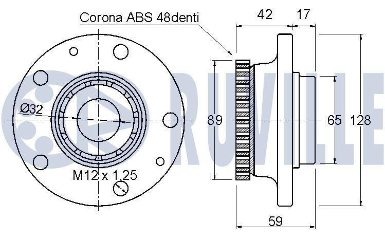 RUVILLE Deflection / Guide Pulley, v-ribbed belt Article number: 58419 cheaply
