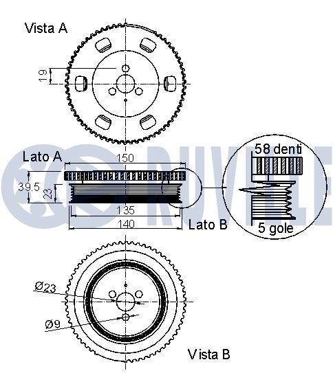 RUVILLE Pulley Set, timing belt Article number: 5534450 cheaply