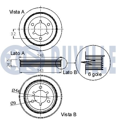 RUVILLE Pulley Set, timing belt Article number: 5534850 cheaply