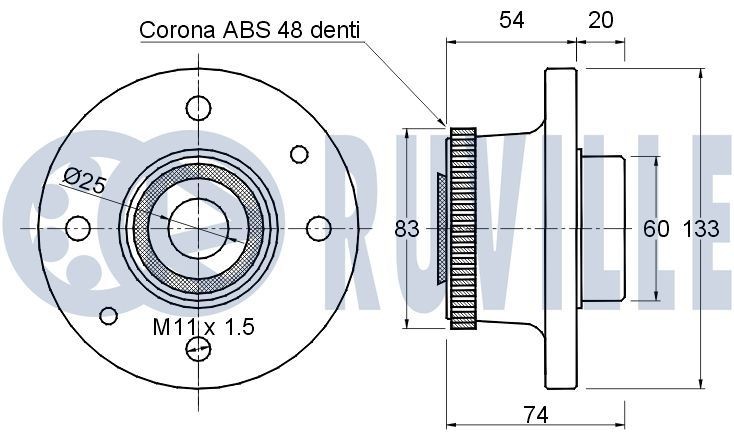 RUVILLE Pulley Set, timing belt Article number: 5544251 cheaply