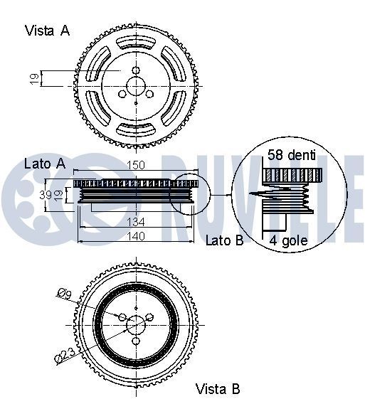 RUVILLE Timing belt kit Article number: 5534471 cheaply