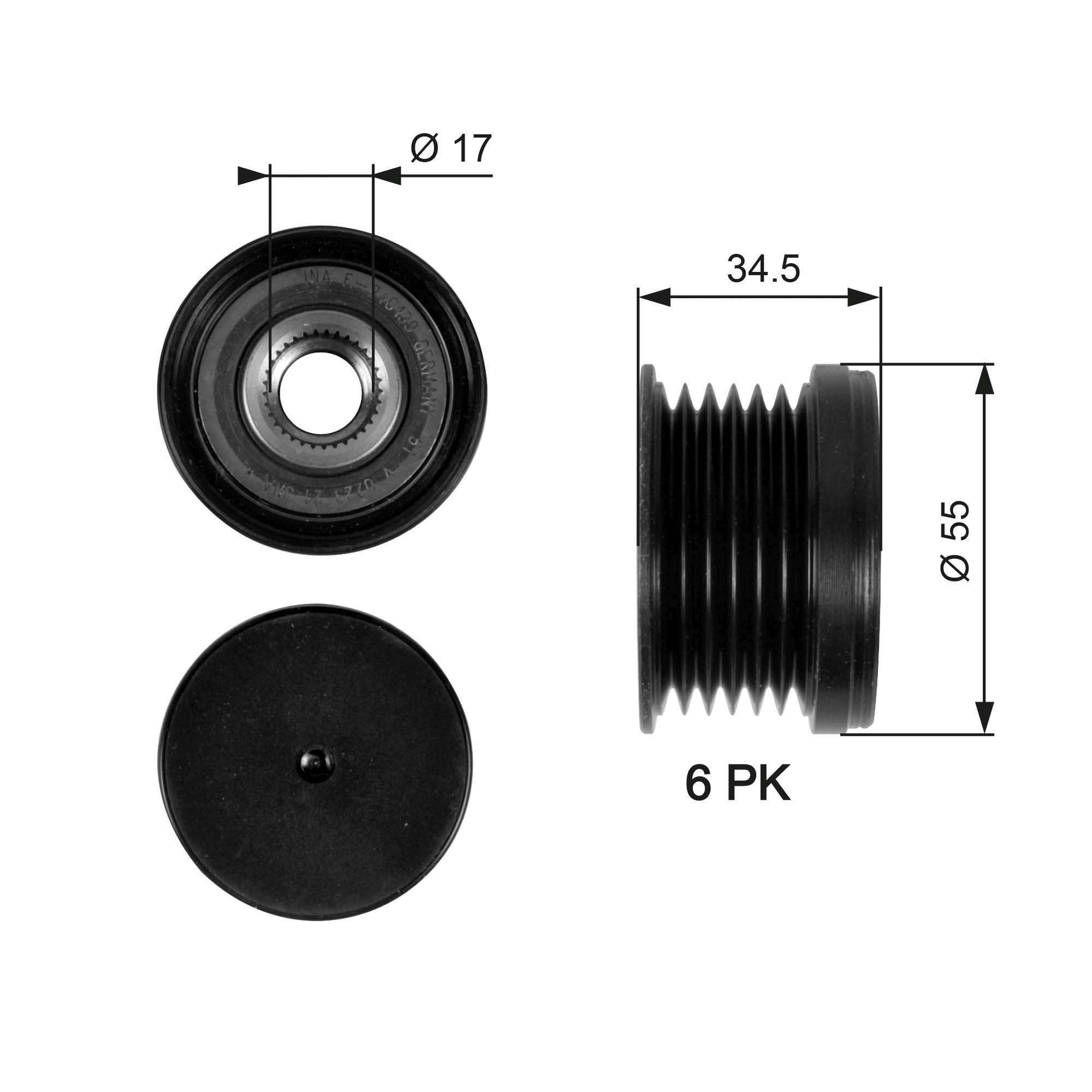 GATES Alternator Freewheel Clutch Article number: OAP7090 cheaply