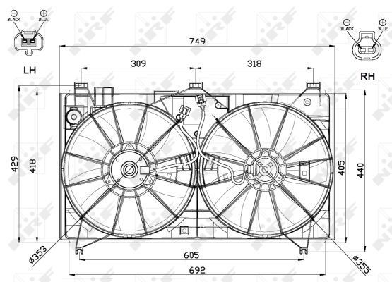 NRF Fan, radiator Article number: 47566 cheaply