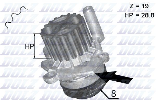 DOLZ Water pump Article number: A224 cheaply