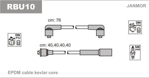 JANMOR Ignition Cable Kit Article number: RBU10 cheaply