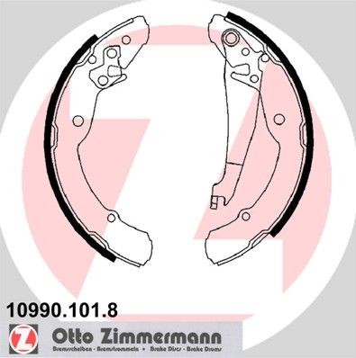 ZIMMERMANN Brake Shoe Set Article number: 10990.101.8 cheaply