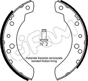 CIFAM Brake Shoe Set Article number: 153-115 cheaply