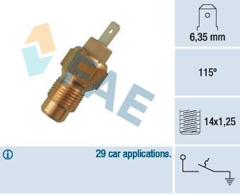 FAE 35200 Temperature Switch, coolant warning lamp SUPER 5 1.4 Turbo GT (C405) 120 PS Petrol 1996