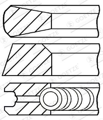 GOETZE ENGINE Piston Ring Kit Article number: 08-105507-00 cheaply