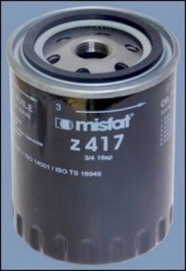 MISFAT Oil filter Article number: Z417 cheaply