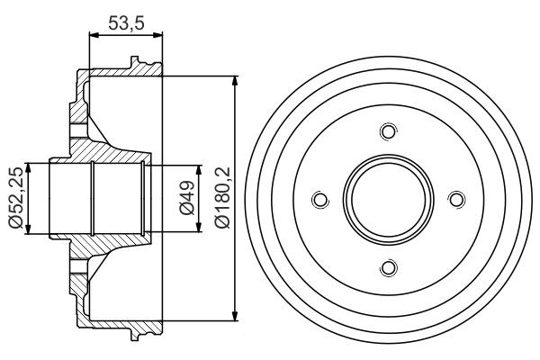 BOSCH Brake drum Article number: 0 986 477 270 cheaply