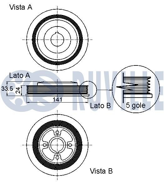 RUVILLE Deflection / Guide Pulley, v-ribbed belt Article number: 55397 cheaply