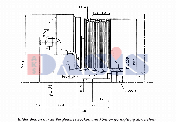 AKS DASIS AC compressor clutch Article number: 851258N cheaply