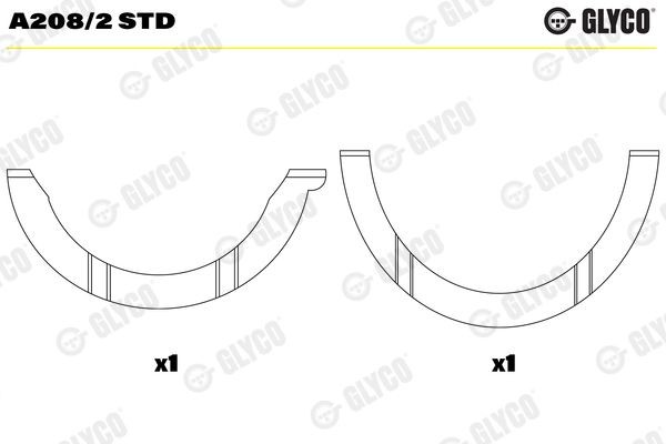 GLYCO Thrust Washer, crankshaft Article number: A208/2 STD cheaply