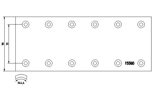 TEXTAR Brake Lining Kit, drum brake Article number: 1558004 cheaply