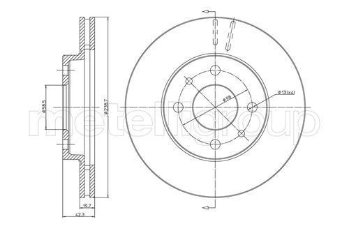 METELLI Brake disc Article number: 23-0553 cheaply