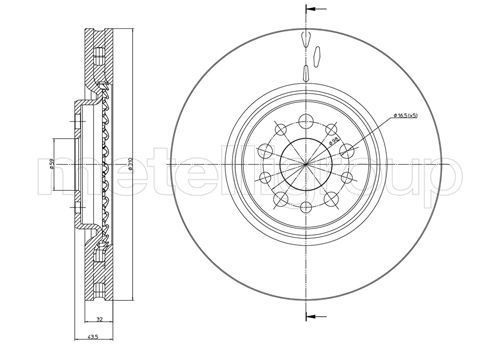 METELLI Brake disc Article number: 23-0653 cheaply
