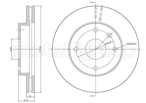 METELLI Brake disc Article number: 23-0719 cheaply