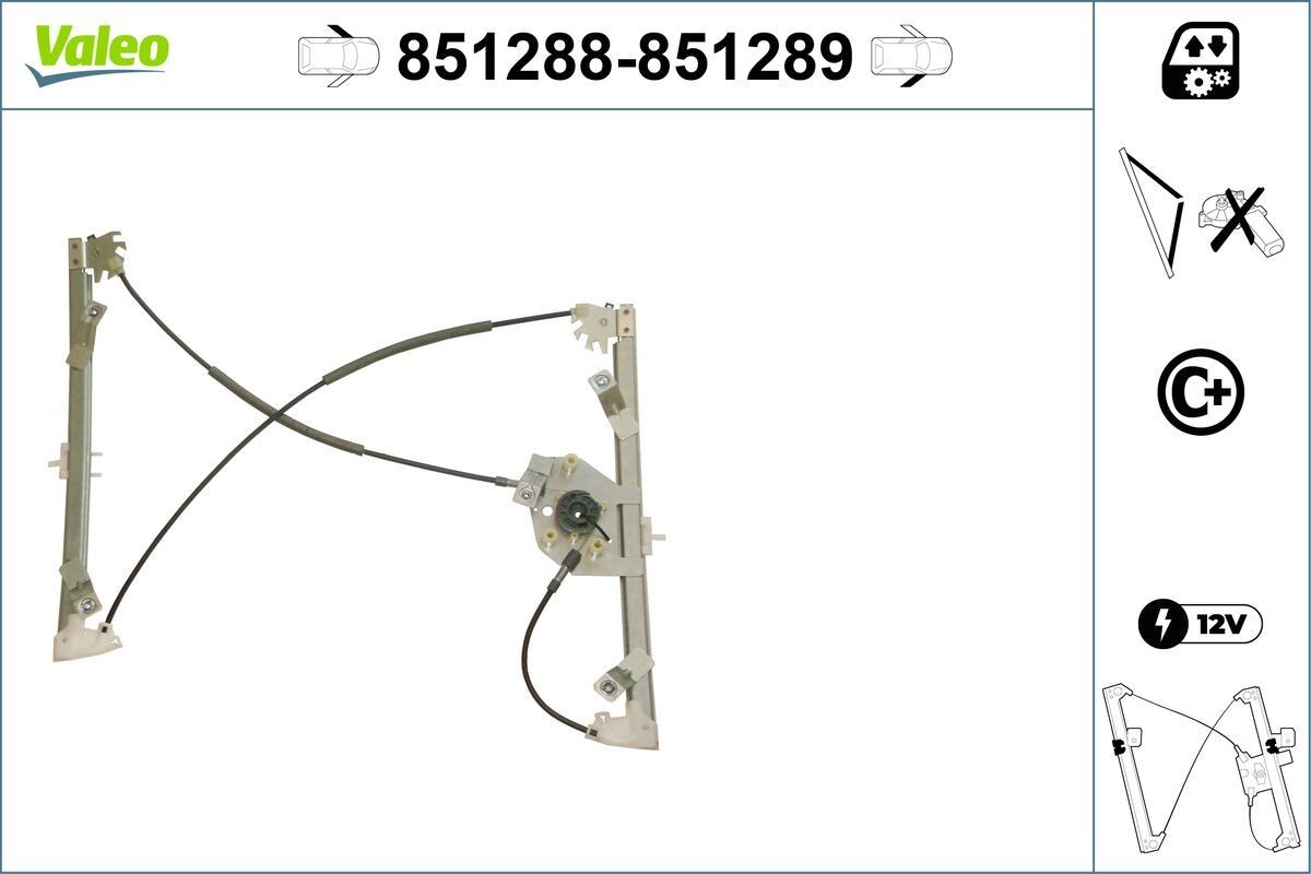 VALEO Window regulator Article number: 851288 cheaply