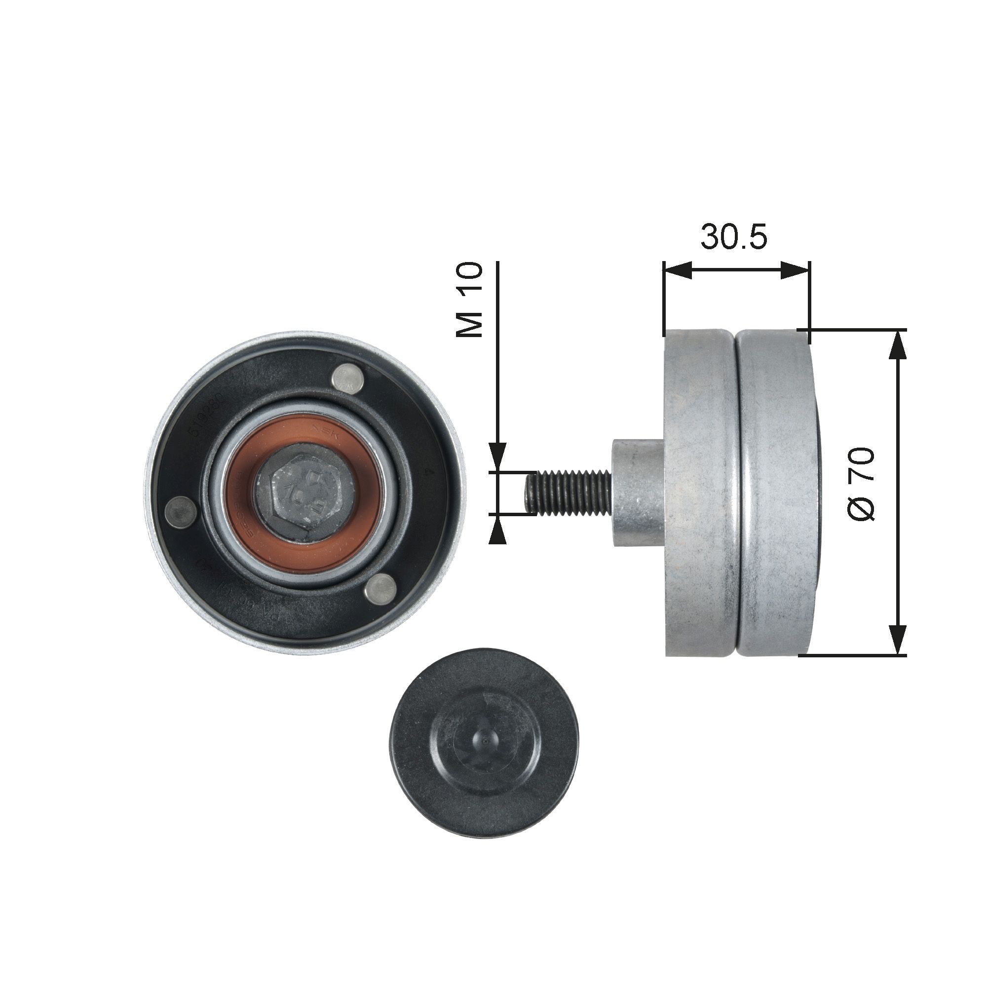 GATES Deflection / Guide Pulley, v-ribbed belt Article number: T36511 cheaply