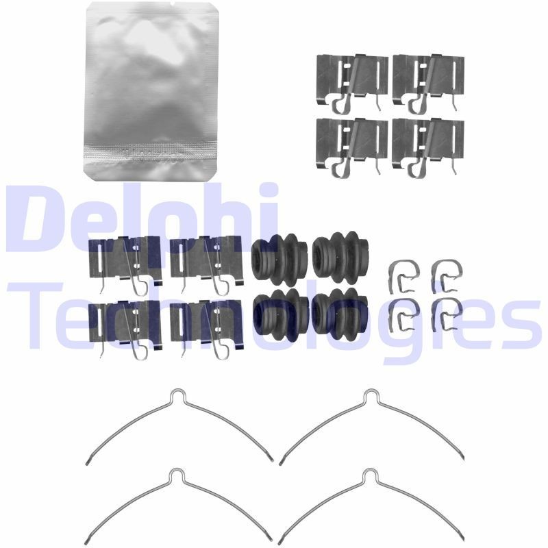 DELPHI LX0609 Lisakomplekt, ketaspiduriklotsid RAV 4 2.0 VVTi (MXAA52) 173 HP Bensiin