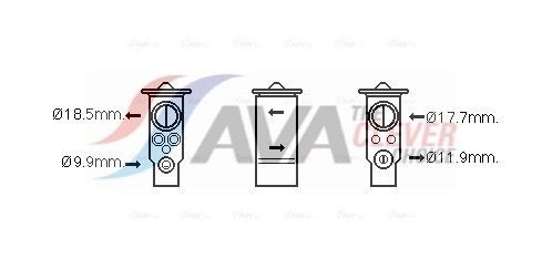 AVA COOLING SYSTEMS AC expansion valve Article number: VO1171 cheaply