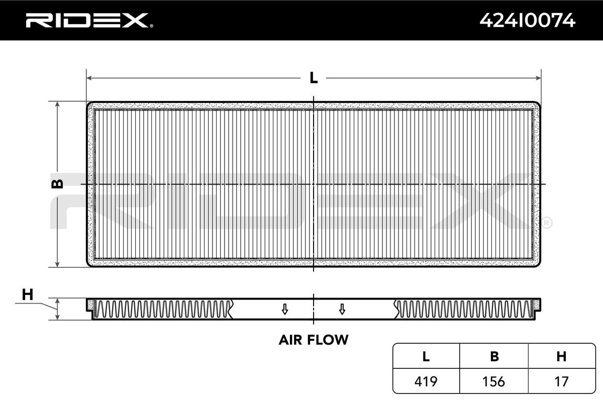 RIDEX Pollen filter Article number: 424I0074 cheaply