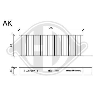 DIEDERICHS Tailgate strut Article number: 9160600 cheaply
