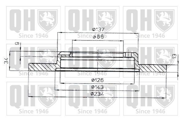 QUINTON HAZELL Brake disc Article number: BDC4592 cheaply