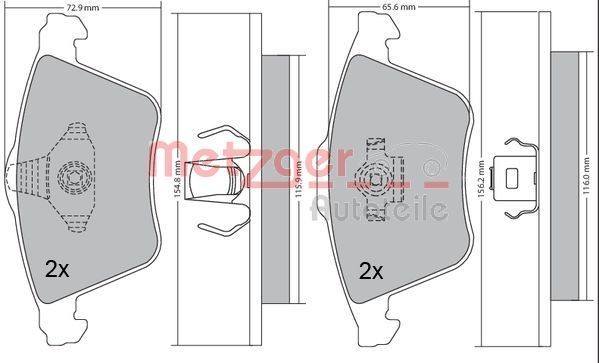 METZGER Brake pad set Article number: 1170233 cheaply