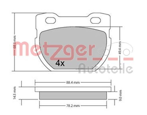 METZGER Brake pad set Article number: 1170432 cheaply