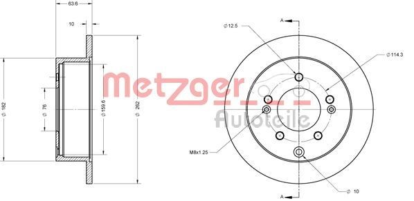 METZGER Brake disc Article number: 6110396 cheaply