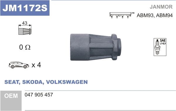 JANMOR Plug, coil Article number: JM1172S cheaply