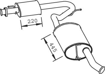 DINEX 33314 Middle- / End Silencer DUCATO 2.8 JTD 4x4 128 PS Diesel