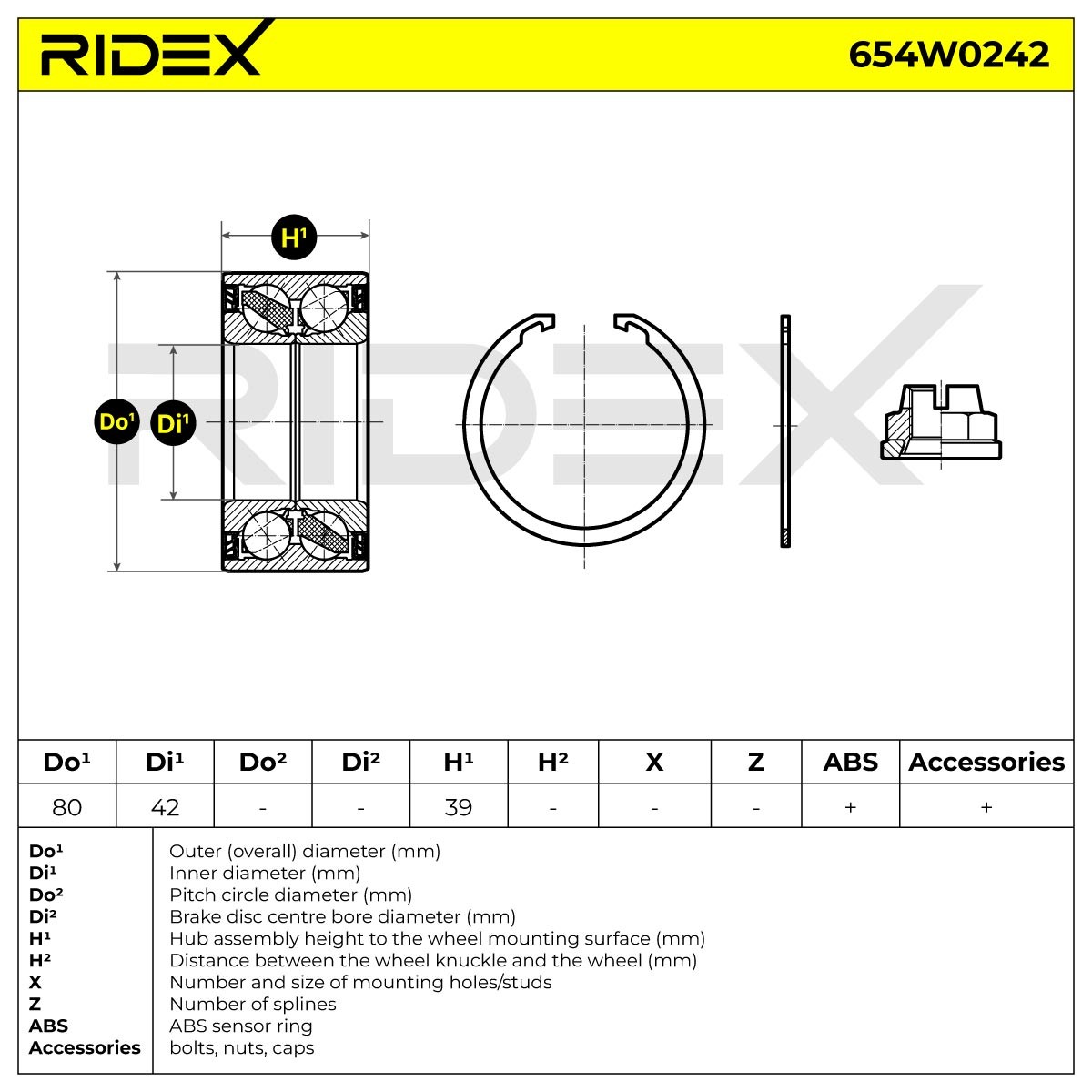 RIDEX Rattalaagrikomplekt Artikli number: 654W0242 soodsalt