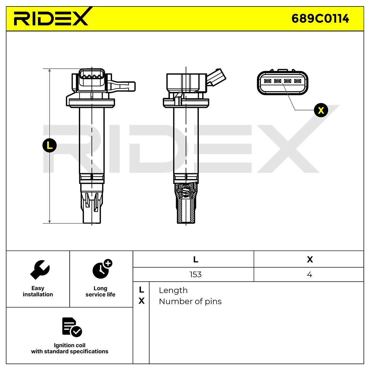 RIDEX Süütepool Artikli number: 689C0114 soodsalt