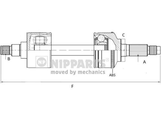NIPPARTS Drive shaft Article number: N2812010 cheaply
