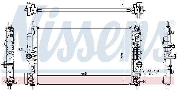 NISSENS Engine radiator Article number: 630764 cheaply